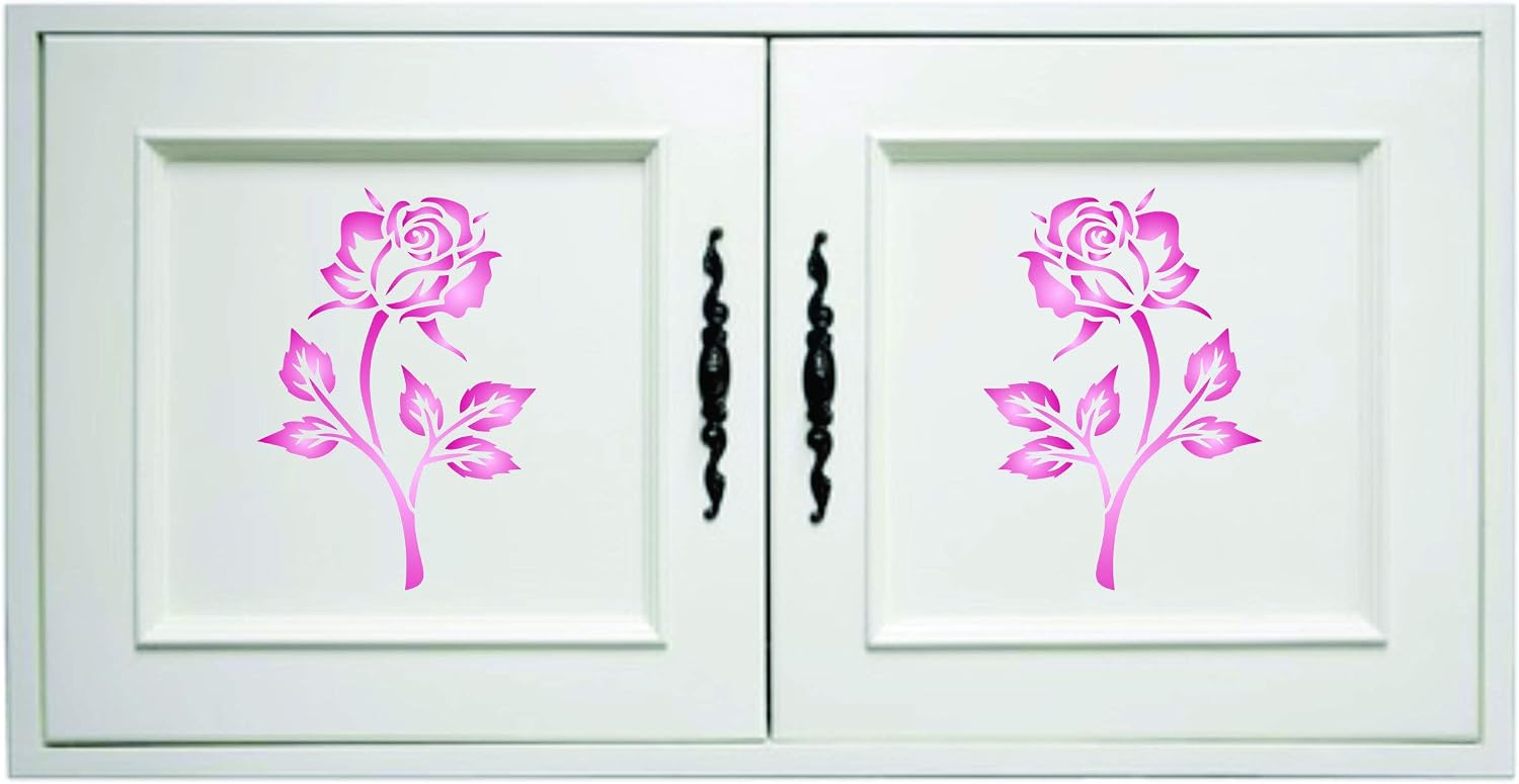 Single Rose Stencil - 11.5 x 16.5 cm - Reusable Bloom Flora Flower Wall Stencils Templatee - Image 5
