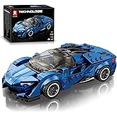 Reobrix 805 Koenigsegg AGERA Blue Building Blocks Set, 1:24 Scale Model Car Kit for Display and Collectible, Race Car Buildin