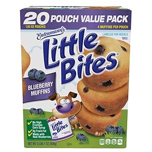 || Entenmann's | Little Bites | Blueberry Muffins | 2 LBS 1 OZ | 936g | 20 Pouches 80 Muffins |Delicious | Yummy |Tasty | 1 Box ||