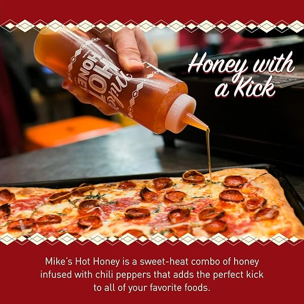 MIKE’S HOT HONEY, AMERICA’S #1 BRAND OF HOT HONEY, SPICY HONEY INFUSED WITH CHILI PEPPERS, GLUTEN-FREE, PALEO-FRIENDLY, SWEET HEAT, PERFECT FOR HOT SAUCE LOVERS (24OZ CHEF’S BOTTLE, 1 PACK)