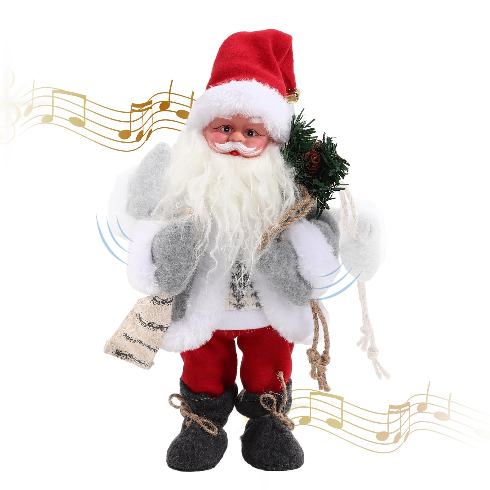 Gfilay Singing Christmas Music Animated Santa Claus Figure, Electric Santa Claus Indoor Home Singing Dancing Santa