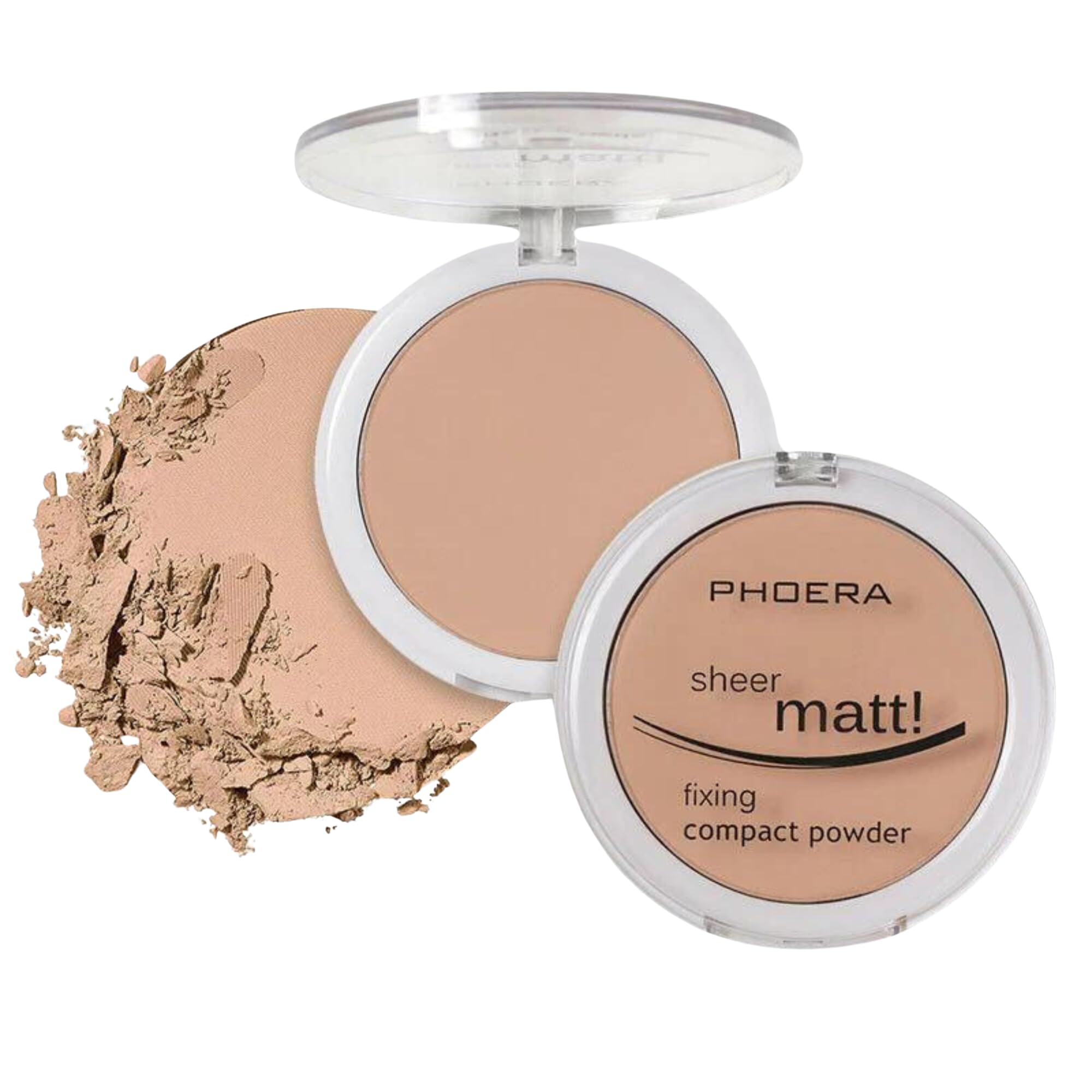 Noble Gifts - Compact Fixing Powder, Sheer Matt Setting Powder with Vitamin E, Long Lasting Pressed Make Up Foundation (204 - Buff Beige)