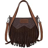Wrangler Fringe Top-Handle Bag Medium Western Crossbody Purse for Women