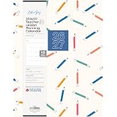 Blue Sky 2026-2027 Monthly Academic Planner, 8.5"x11", Rainbow Pencils | July 2026 - June 2027, Coated Paper Cover, Stapled Binding, Academic Year, Teacher Lesson Planner