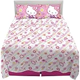 Hello Kitty Bedding Super Soft Microfiber Sheet Set, Queen, Hello Kitty, (Officially Licensed Product) by Franco