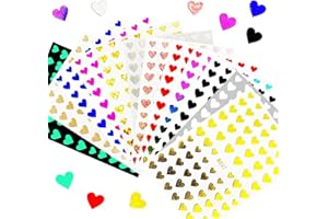 MAIOUSU STORE 12 Sheets Heart Love Nail Art Stickers 3D Self-Adhesive Heart Love Nail Decals Heart Love Nail Design Supplies for Acrylic Nail Decorations