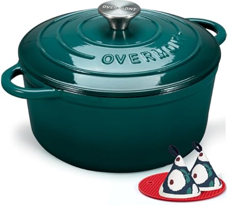 Overmont Enameled Cast Iron Dutch Oven 5.5QT 1
