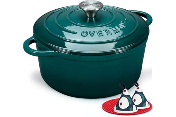 Overmont Enameled Cast Iron Dutch Oven 5.5QT 1