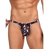 ohyeahlady Mens G-String Thong Underwear Snake Print Briefs Low Rise Sexy Hot Shorts for Mens Lingerie Soft T-Back Thong