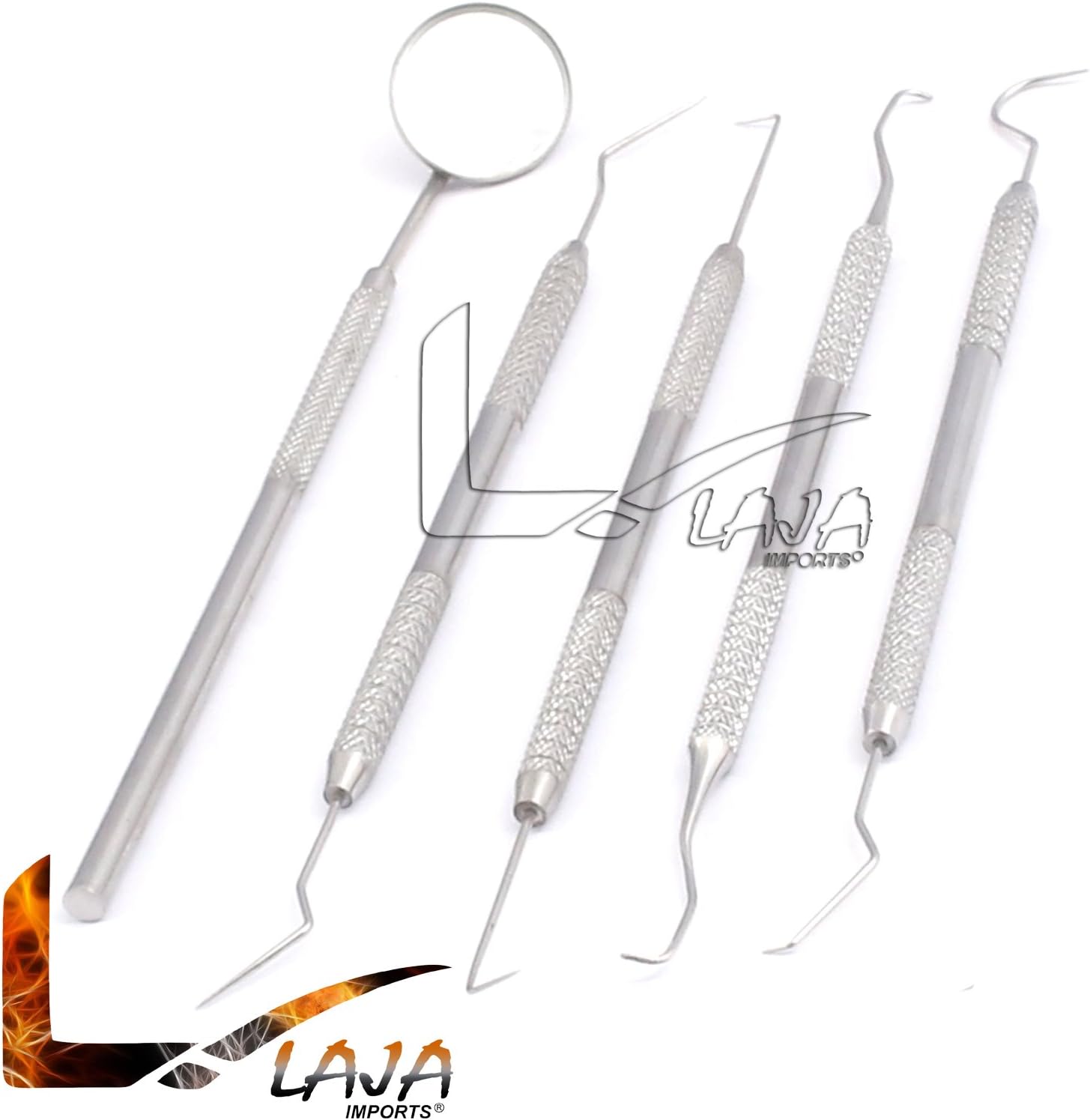 LAJA IMPORTS 1 Set Dental Pick & Mirror Tools Sculpture Instrument Double END KIT Tooth