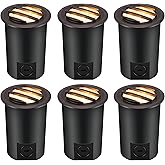 [6 Pack]CLOUDY BAY 9W Low Voltage Landscape Lights,LED Well Lights,Grated Top,12V-24V Waterproof Outdoor,2700K/3000K/3500K/40