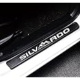 MAXDOOL 4Pcs Car Door Sill Protector Reflective 4D Carbon Fiber Sticker