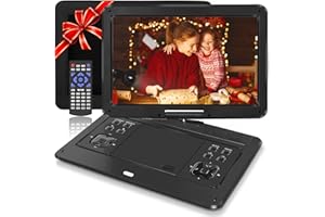 16.9" Portable bvD Player with 14.1" Swivel creen,6 Hrs Battery Car DVD Player, car Headrest Mount, Car Charger, Portable bvD