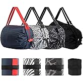 ACCADJEN 4 Pack Foldable Travel Bag-Heavy Duty Reusable Grocery Bags,Waterproof Reusable Shopping Bags for Grocery,Travel
