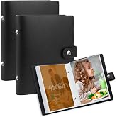 Ruibytree 2 Pack Small Photo Albums 4x6 Pictures, 104 Photos Total, Black | Compact Design, PU Leather Cover, Acid-Free Pages, Top-Loading, Mini Photo Book 4x6 for Kids, Wedding, Anniversary &amp; Travel