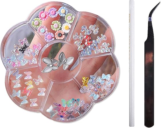 Amazon ネイル デコパーツ ラインストーン 3d 蝶ネイルパーツ 可愛い おしゃれ レディース 女の子用 ピンセット1本付き1ポイントドリルペン Zooyi パール 通販