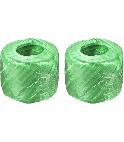 MECCANIXITY Spago In Poliestere E Nylon Verde – 2 Rotoli Da 200 M Cadauno, Per Uso Domestico, Giardinaggio E Imballaggio