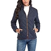 Anienaya Women's Lightweight Quilted Jacket Stand Collar Zip Warm Winter Coat Outwear w 2 Pockets