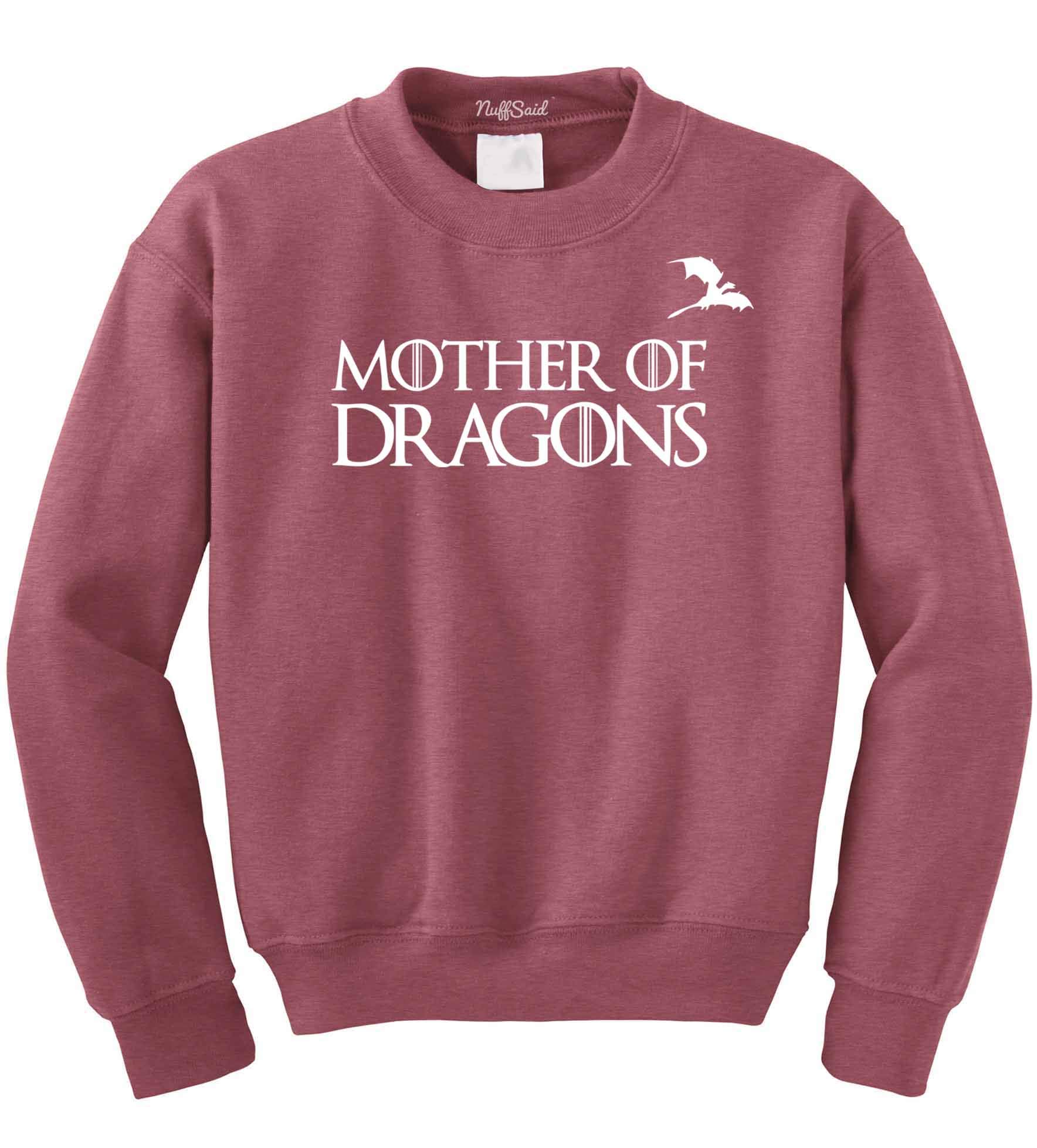  Mother Of Dragons Got Thrones Crewneck With Dragon Logo - Unisex Crew Shirts