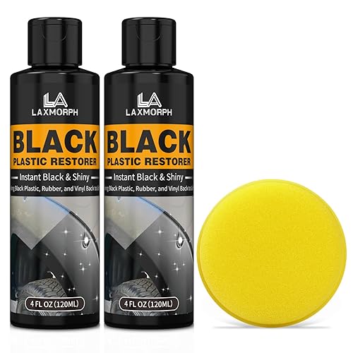 Laxmorph Plastic Restorer Car Trim Restorer,Cars Black Plastic Coating Trim Restore, Shines & Protects Plastic, Vinyl & Rubber Surfaces (8 oz)