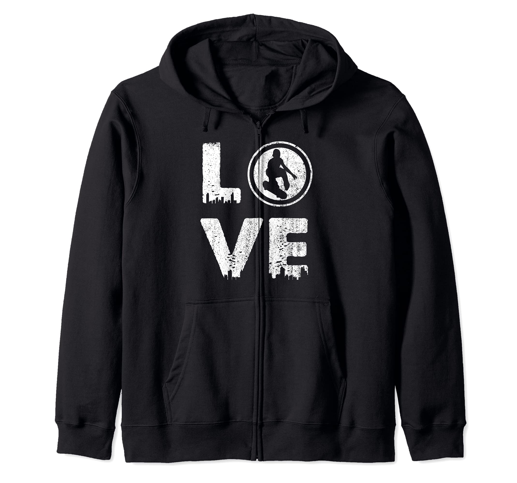 Skateboard Love Skateboarding City Skyline For Skaters Zip Hoodie