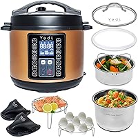 Yedi 9-in-1 Total Package Instant Programmable Pressure Cooker, 6 Quart, Deluxe Accessory kit, Recipes, Pressure Cook…