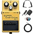 Boss SD-1 Super OverDrive Bundle with Power Adapter, Instrument Cable, Patch Cable, and BOSS Picks