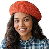 BUDUBIBI Summer Beret Hat for Women, Breathable French Style Beanie Hat Lightweight Artist Painter Sun Cap(56-58cm)