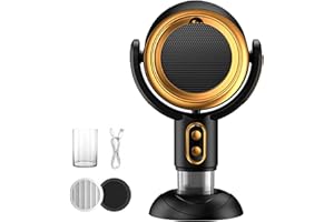 ALYBIT Puff Hide Smokeing Fan for Smoking Indoors, Black Gold Electric Smokeaway Purifier Fan Portable Table Smoke Air PuriferFan Adjustable Angle Kitchen Mini Filter Smoke ExhaustFan(Plug-In)