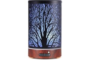 KOBODON Essential Oils Diffuser for Home,150ML Aromatherapy Diffuser,Birthday Gifts for Women mom,Metal Cool Mist Humidifier with 7 Colors Lights Waterless Auto Off Air Diffusers(Tree)
