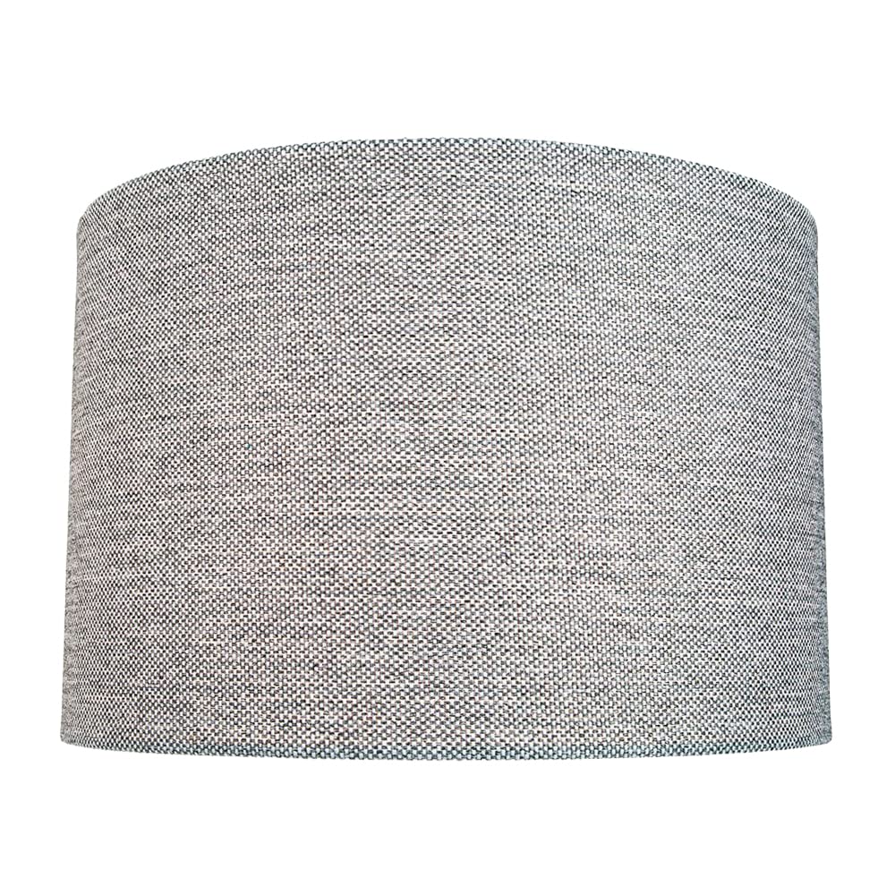 Modern and Sleek 30cm Light Charcoal Grey Linen Fabric Drum Lamp Shade 60w Maximum | for Table Lamp or Pendant Rose by Happy Homewares