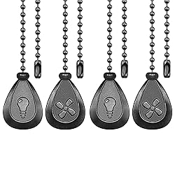 Dotlite Black Ceiling Fan Pull Chain, 4Pcs 12