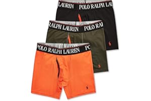 POLO RALPH LAUREN Men's 4D Flex Cooling Microfiber Boxer Briefs, Long Leg & Trunks Available, 3-Pack