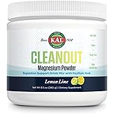 KAL Cleanout Magnesium Plus Psyllium Husk Powder - Lemon Lime - Magnesium Oxide with Fiber Supplement - Regulation Support Drink Mix - No Sugar - 60-Day Guarantee, 40 Servings, 8.5 OZ