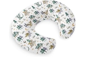 HawSkgFub Watercolor Cute Dragon Fairy Tale Nursing Pillow Cover for Baby Boys, Cloud Moon Star Dragons Egg Breastfeeding Pillow Slipcover, Nursing Pillowcase for Newborn Infant, Cover Only