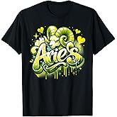 Yellow Aries Zodiac Star Sign T-Shirt