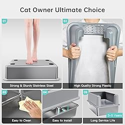 WoofiGo Enclosed Stainless Steel Cat Litter Box