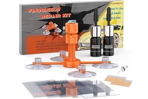 LOMEEN Windshield Repair Kit, Windshield Crack Repair Kit with Suction Cup, Quick Glass Crack Repair Resin Liquid Tool for Fixing Universal Car Chips Scratches Cracks & Bulls-Eye 2 Pack