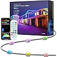 Permanent Outdoor Lights 74ft, Smart RGB+IC 60 LED Eaves Lights with 54 Scene Modes, IP65 Waterproof Outdoor LED Lights for Party, Roof, Garden, Game Day, Compatible with Alexa, Google Assistant