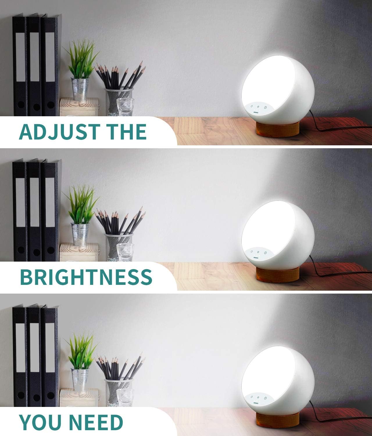 Light Therapy Lamp 10000 Lux Happy Natural Light UV-Free Touch Control with Stepless Brightness Dimming Timmer Function: Health & Personal Care