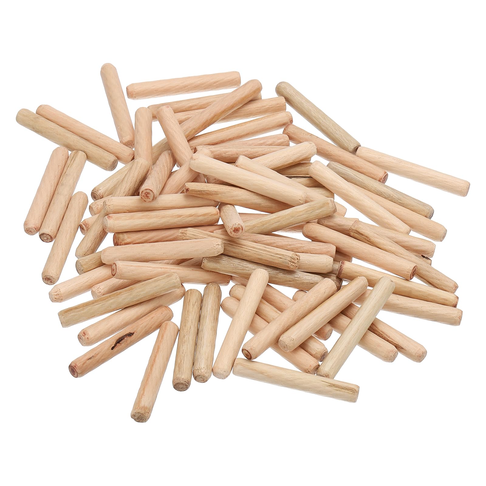 PATIKIL 1/4 Wooden Dowel Pins, 200 Pcs M6x40mm Wood Dowel Pins Hardwood Pegs Fluted Groove Easy Insertion for Crafts Furniture Door Art