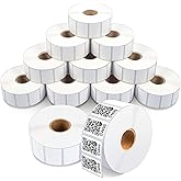 Aegis Adhesives - 1.2" X 0.85" Direct Thermal Labels (12 Rolls, 1500 Labels/Roll) Multipurpose Return Address, QR Barcodes - Perforated, Compatible with Zebra Desktop Printers - NOT Rollo Compatible
