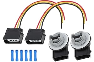 A ABSOPRO 2 Set Turn Signal Light Socket Brake Lamp Connector Pigtail Harness Kit for Ford F-150 Focus for Lincoln MKX for Me
