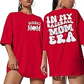 Baseball Mom Shirt Baseball Oversized Tshirt Women Game Day Season Vacation Short Sleeves Tops