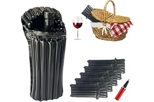 BEILEINICEHK Wine Protector for Luggage,Black Reusable Wine Travel Bag Airplane with Free Inflator Pump,20 Packs