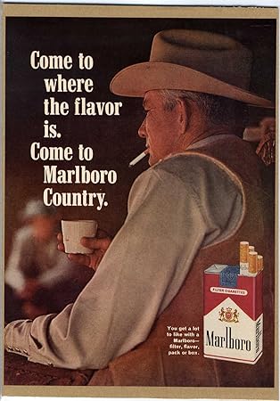 Amazon 1965年 マルボロ カウボーイ Marlboro タバコ 1960年代 アメリカ雑誌広告 インテリアポスターに たばこ広告 ホーム キッチン 通販