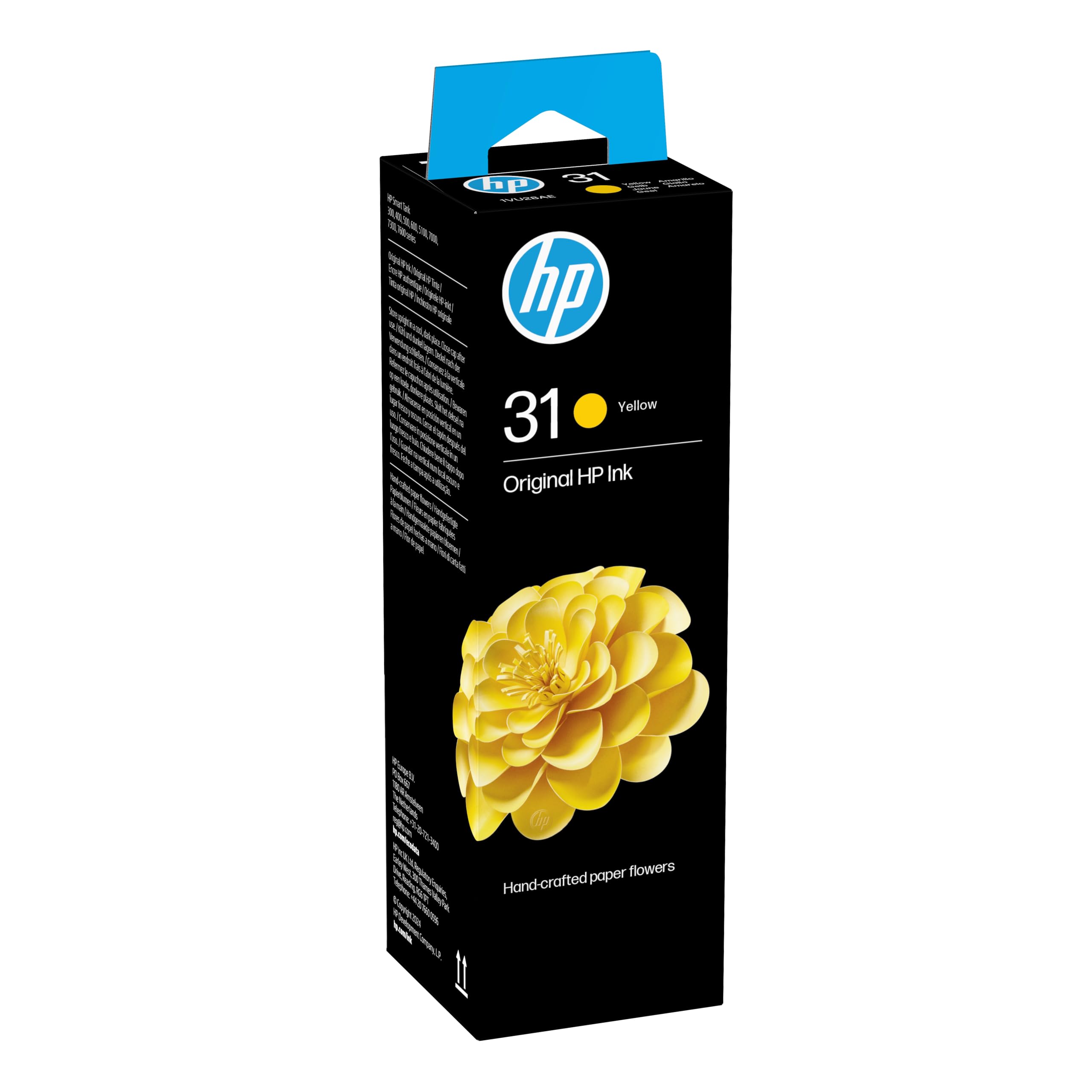 HP Original 31 - 70ml Ink Bottle, Yellow, Single Pack, 8000 Print Pages or Up To 3 Years of yield for HP Smart Tank Printers