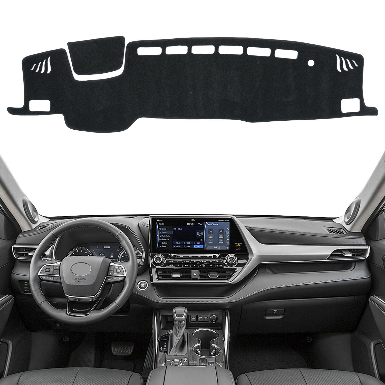 Photo 1 of Xipoo Dashboard Cover Mat Compatible with 2020-2026 Toyota Highlander Dash Board Cover Nonslip Sun Resistant Dash Mat Replacement for 2020-2026 Toyota Highlander Accessories