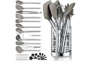 Berglander Kitchen Utensils Set 38 Pieces Non-Stick Silicone Cooking Utensils Set, Kitchen Tools Set, Spoon Spatula Set with 