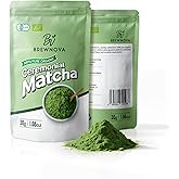 Brewnova Ceremonial Grade Matcha Powder - Premium Organic Shade-Grown Stone-Milled First Harvest Unsweetened Gluten-Free Vegan Green Tea for Matcha Latte, Teas & Recipes, 1.06oz Double-Seal Pack (30g)